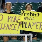 Women’s soccer players hold mid-match protest after abuse allegations: ‘We will not be silent’